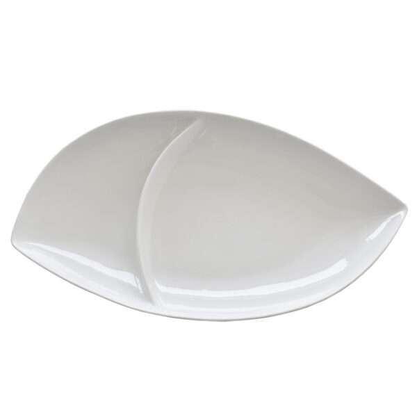 divided leaf-shaped platter