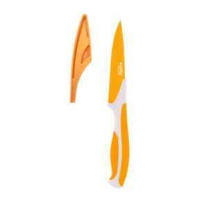 paring knife with cover - light orange