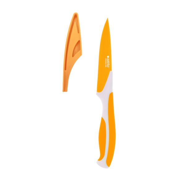 paring knife with cover - light orange