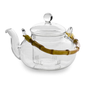 600ml glass tea infuser with bamboo handle