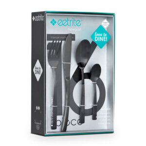 16 piece matte black cutlery set