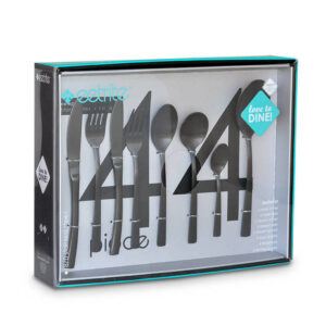 44 piece matte black cutlery set